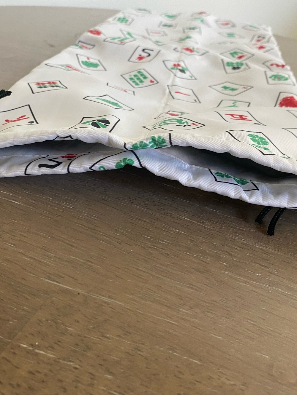 White Mahjong Racks Drawstring Bag NWOT - Picture 2 of 2